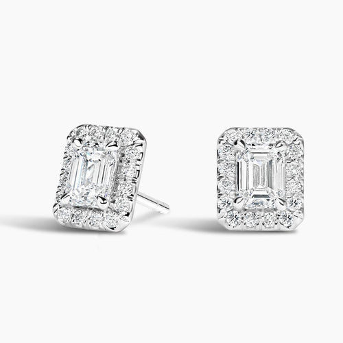 Emerald Cut Lab Grown Diamond Halo Stud Earrings (1 2/3 ct. tw.)