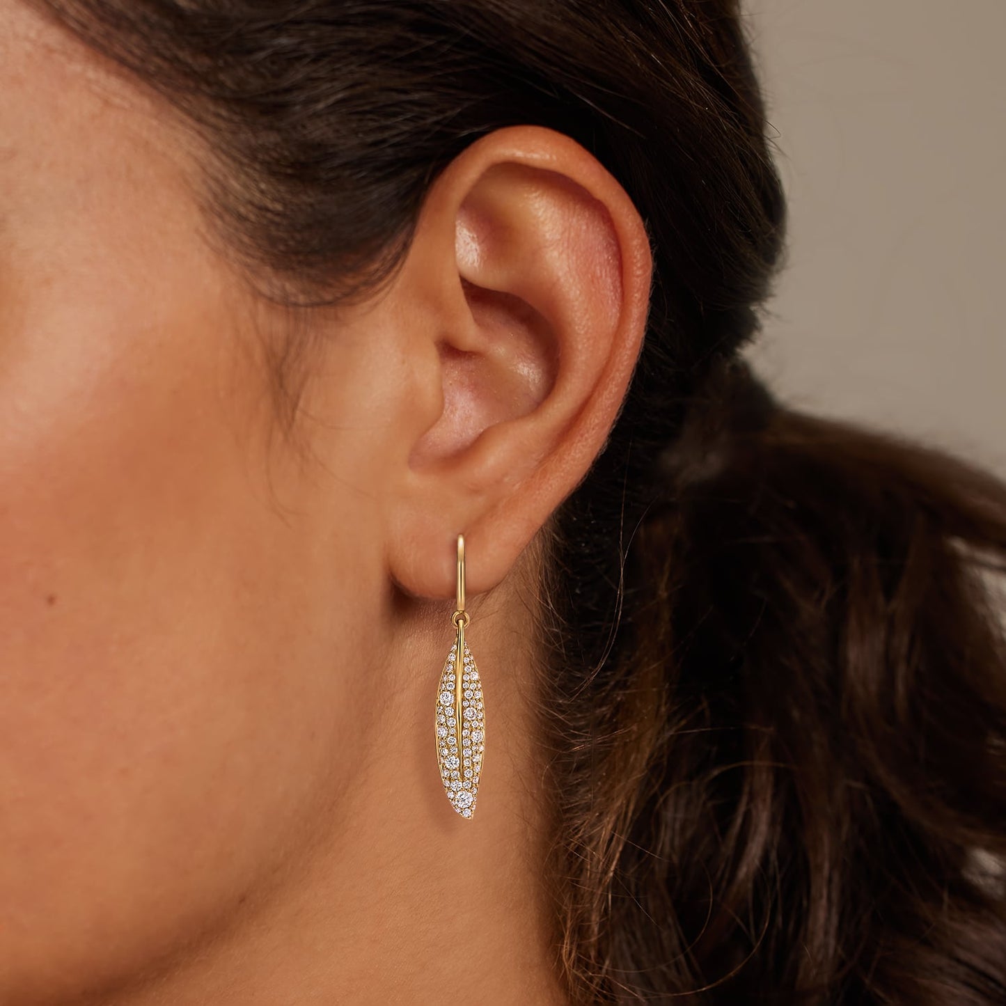 Jane Goodall Pavé Olive Branch Lab Diamond Drop Earrings (7/8 ct. tw.)