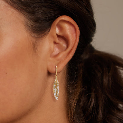 Jane Goodall Pavé Olive Branch Lab Diamond Drop Earrings (7/8 ct. tw.)