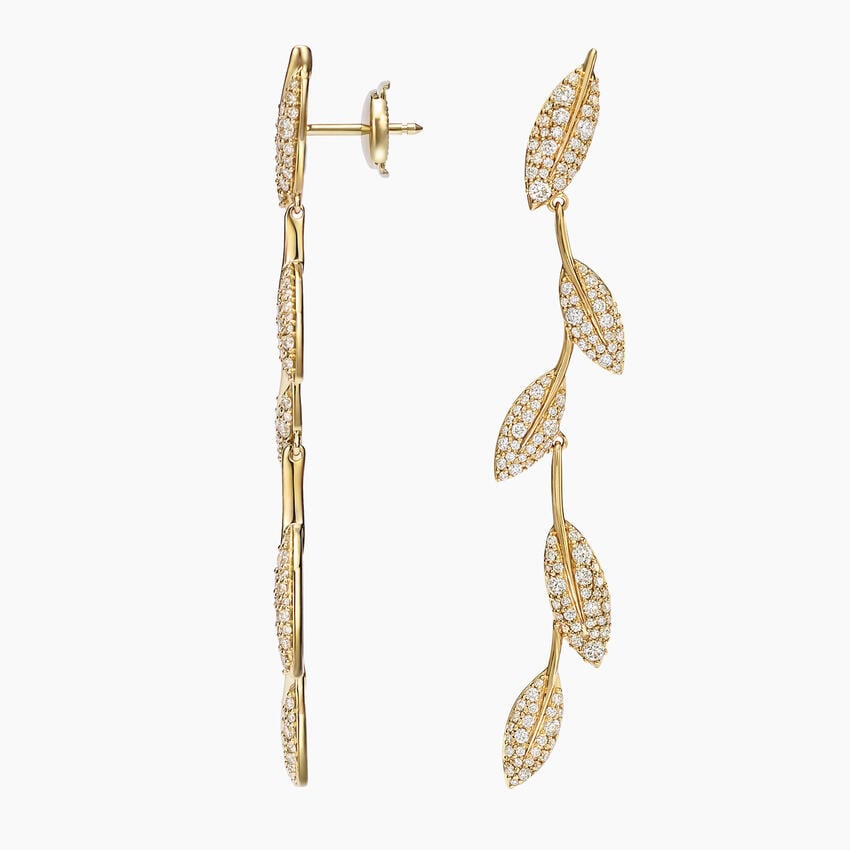 Jane Goodall Pavé Olive Branch Lab Diamond Earrings (1 3/4 ct. tw.) in 14K Yellow Gold