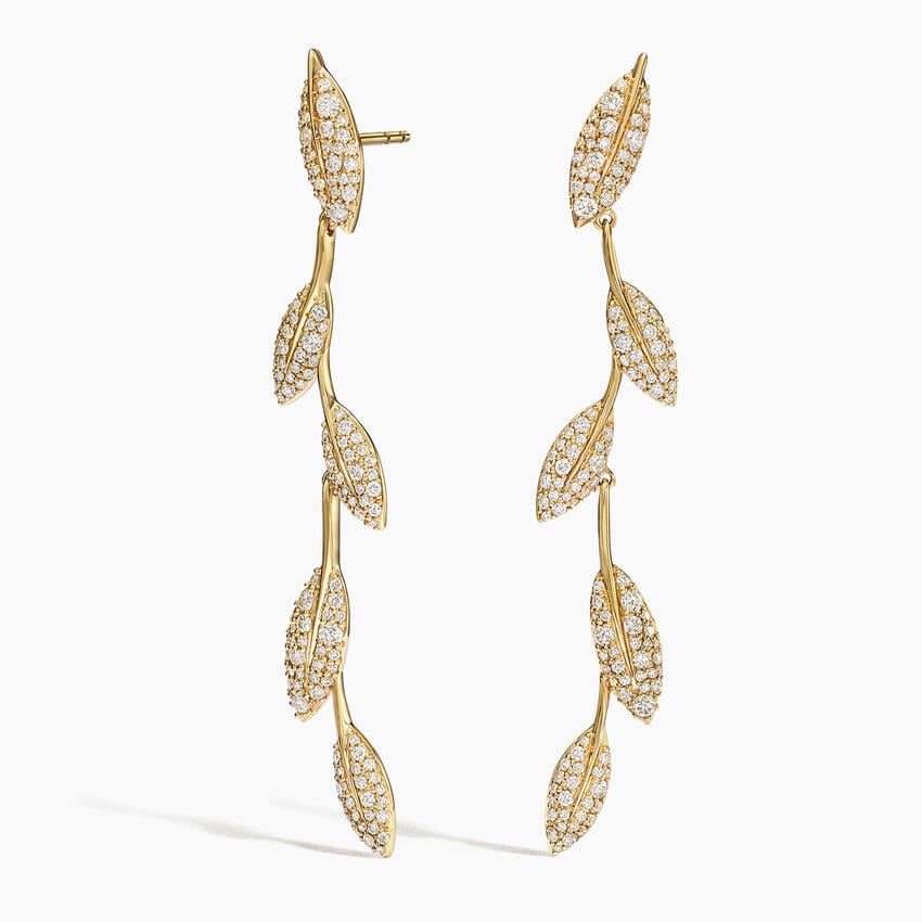 Jane Goodall Pavé Olive Branch Lab Diamond Earrings (1 3/4 ct. tw.) in 14K Yellow Gold