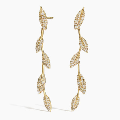 Jane Goodall Pavé Olive Branch Lab Diamond Earrings (1 3/4 ct. tw.) in 14K Yellow Gold