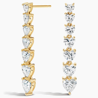 Heart Shaped Lab Diamond Tennis Earrings (3 ct. tw.)