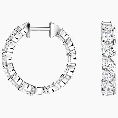 Angled Pear Lab Diamond Hoop Earrings (3 ct. tw.)