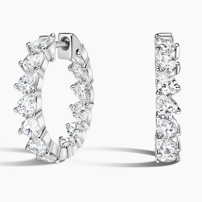 Angled Pear Lab Diamond Hoop Earrings (3 ct. tw.)
