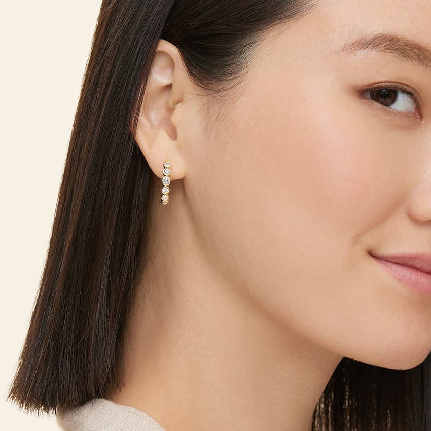 Lab Diamond Bezel Hoop Earrings (3/4 ct. tw.)