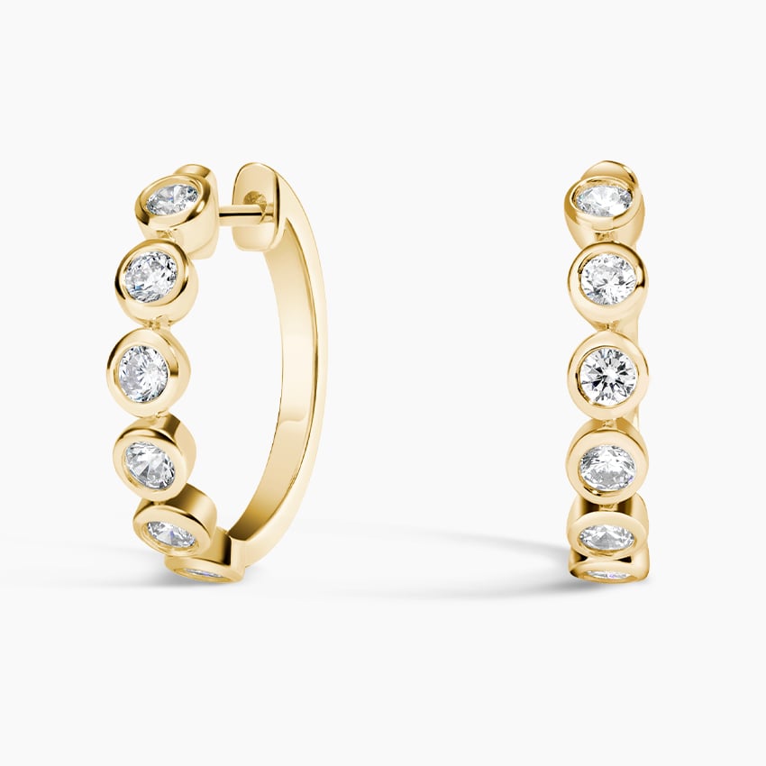 Lab Diamond Bezel Hoop Earrings (3/4 ct. tw.)