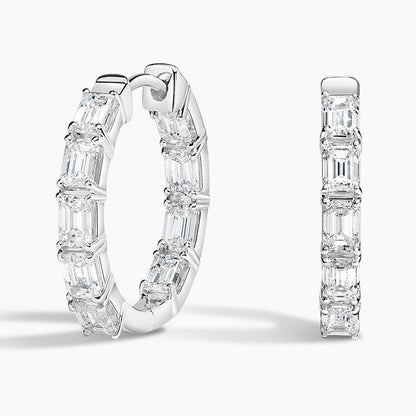Emerald Cut Lab Grown Diamond Hoop Earrings (2 3/4 ct. tw.)
