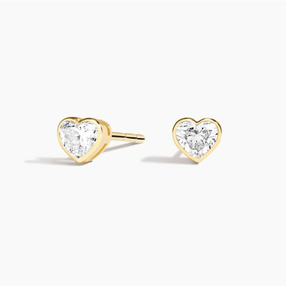 Heart Shaped Lab Diamond Bezel Stud Earrings (1/2 ct. tw.)