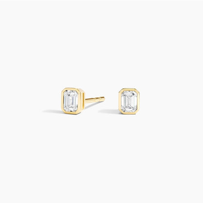 Emerald Cut Lab Diamond Bezel Stud Earrings (1/4 ct. tw.)