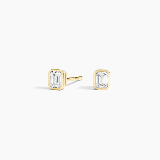 Emerald Cut Lab Diamond Bezel Stud Earrings (1/4 ct. tw.)