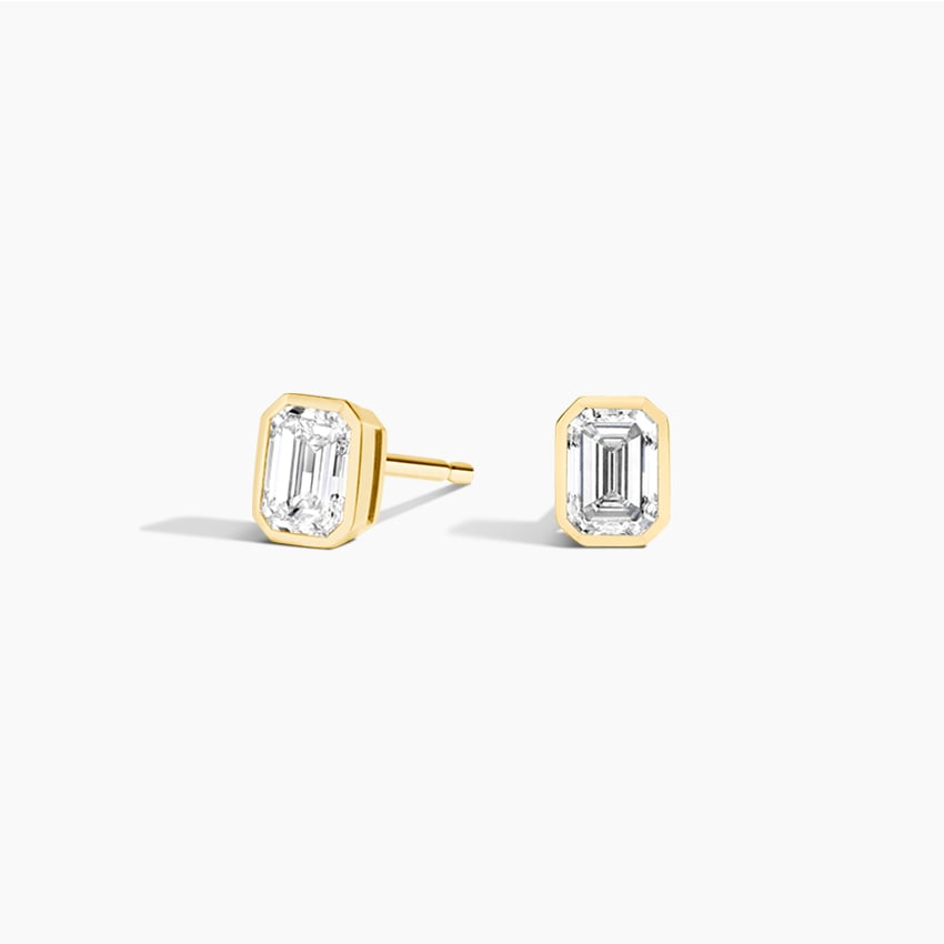 Heart Shaped Lab Diamond Bezel Stud Earrings (1/2 ct. tw.)