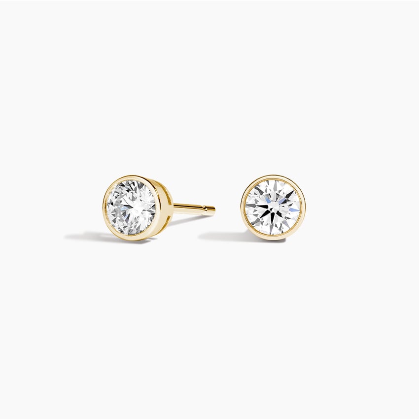 Heart Shaped Lab Diamond Bezel Stud Earrings (1/2 ct. tw.)