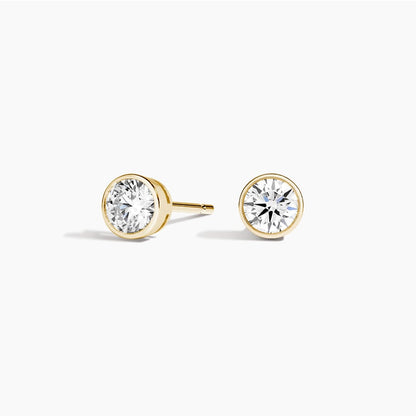 Heart Shaped Lab Diamond Bezel Stud Earrings (1/2 ct. tw.)