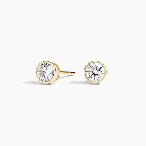 Heart Shaped Lab Diamond Bezel Stud Earrings (1/2 ct. tw.)