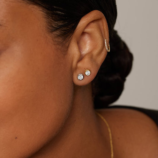 Heart Shaped Lab Diamond Bezel Stud Earrings (1/2 ct. tw.)