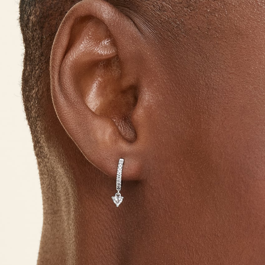 Heart Shaped Lab Diamond Huggie Earrings (1/3 ct. tw.)