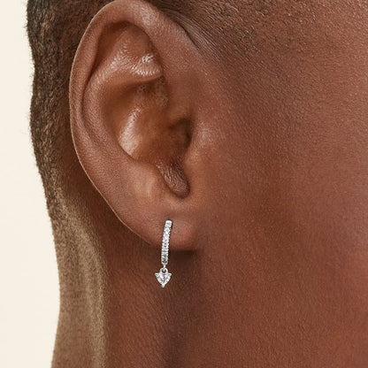 Heart Shaped Lab Diamond Huggie Earrings (1/3 ct. tw.)