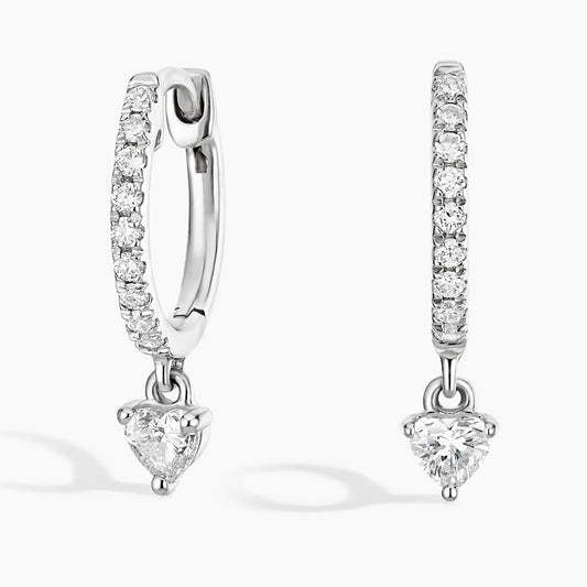 Heart Shaped Lab Diamond Huggie Earrings (1/3 ct. tw.)