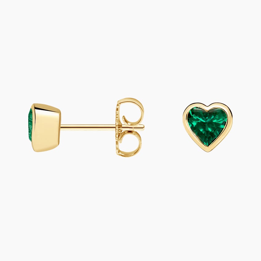Heart Shaped Lab Diamond Bezel Stud Earrings (7/8 ct. tw.)