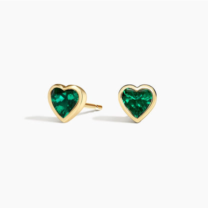 Heart Shaped Lab Diamond Bezel Stud Earrings (7/8 ct. tw.)