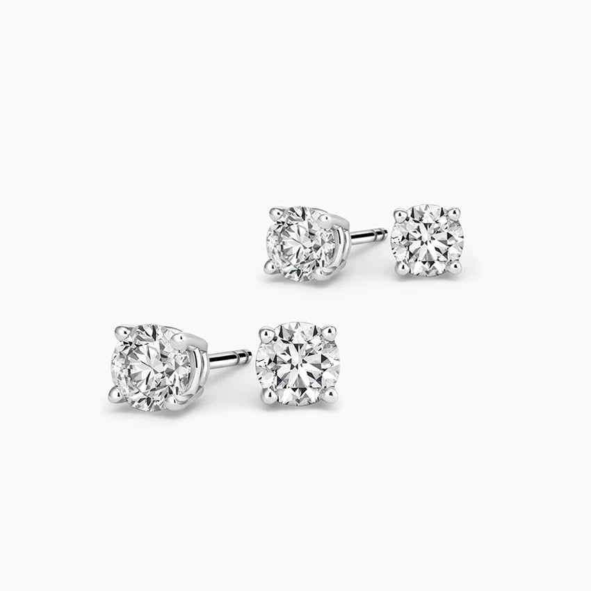 Lab Diamond Stud Set in 18K White Gold