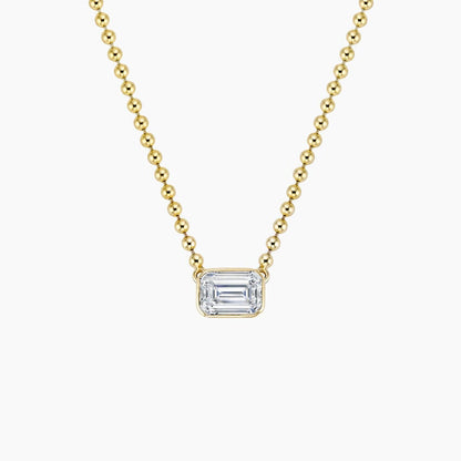 Emerald Cut Lab Diamond Bezel Bead Chain Necklace (3/4 ct. tw.)