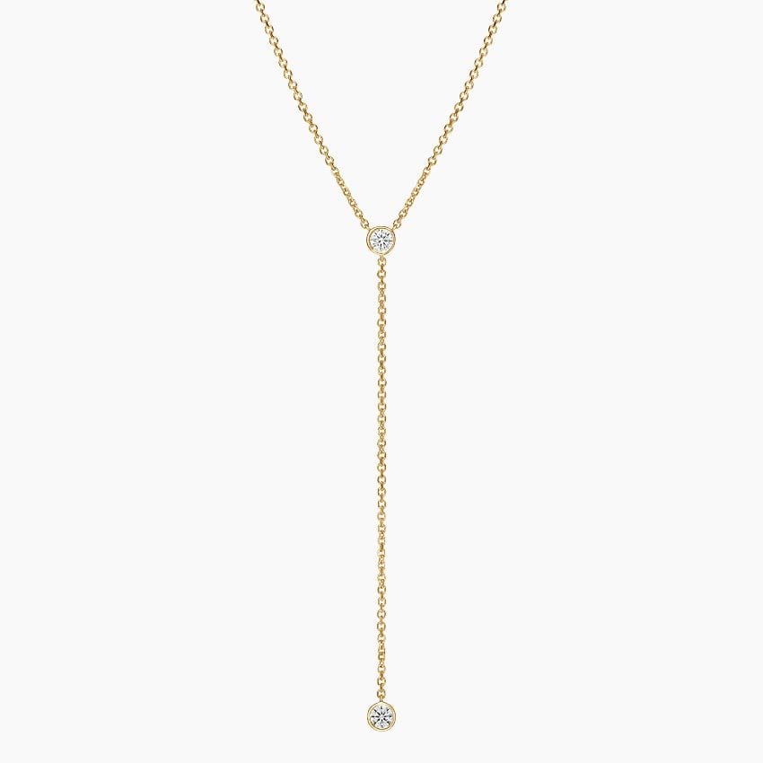 Lab Diamond Bezel Lariat Necklace (1/5 ct. tw.)