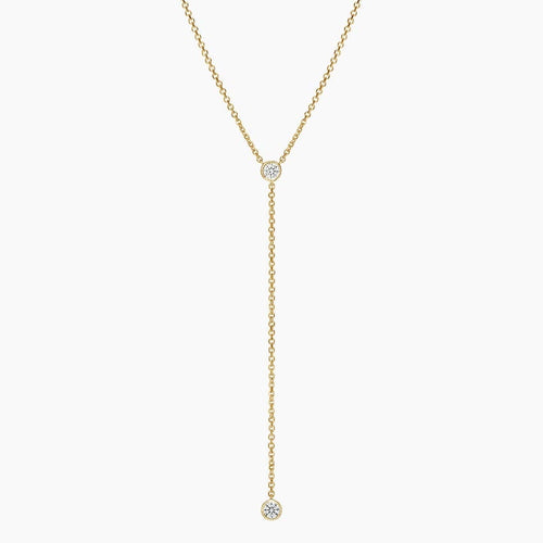 Lab Diamond Bezel Lariat Necklace (1/5 ct. tw.)