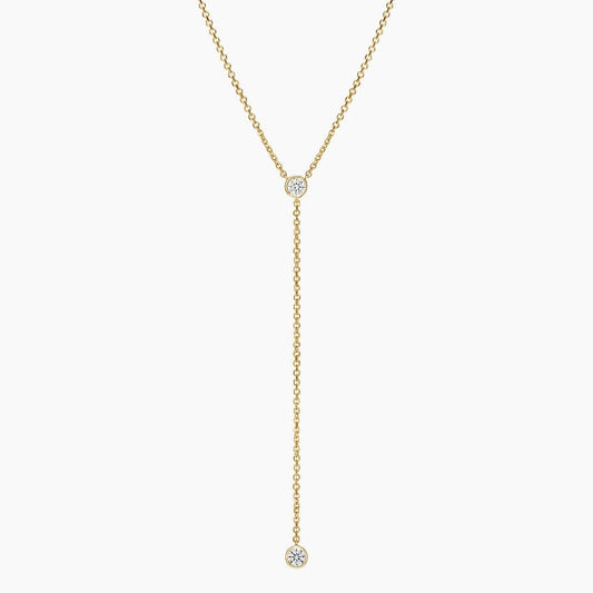 Lab Diamond Bezel Lariat Necklace (1/5 ct. tw.)