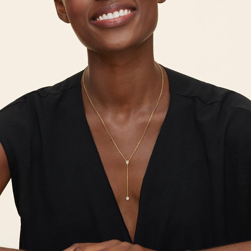 Pear Lab Diamond Bezel Lariat Necklace (3/8 ct. tw.)
