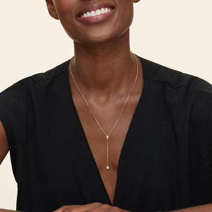 Pear Lab Diamond Bezel Lariat Necklace (3/8 ct. tw.)
