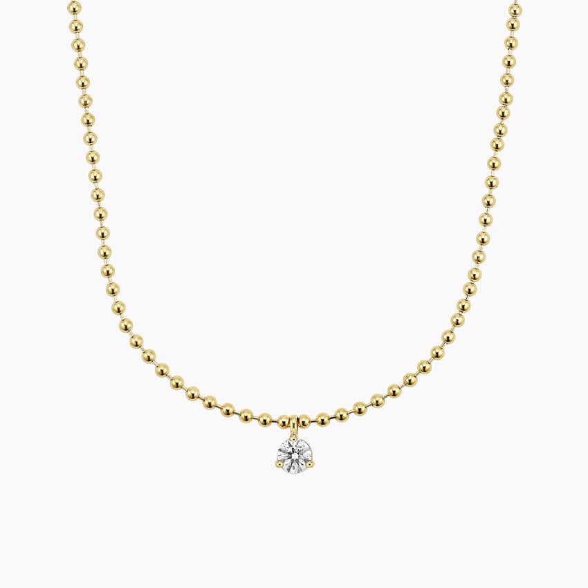 Pear Lab Diamond Solitaire Bead Chain Pendant (2/5 ct. tw.)