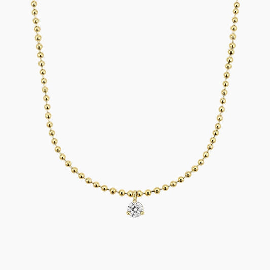 Pear Lab Diamond Solitaire Bead Chain Pendant (2/5 ct. tw.)