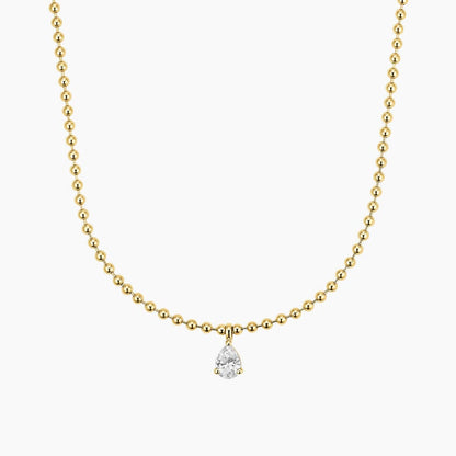 Pear Lab Diamond Solitaire Bead Chain Pendant (2/5 ct. tw.)