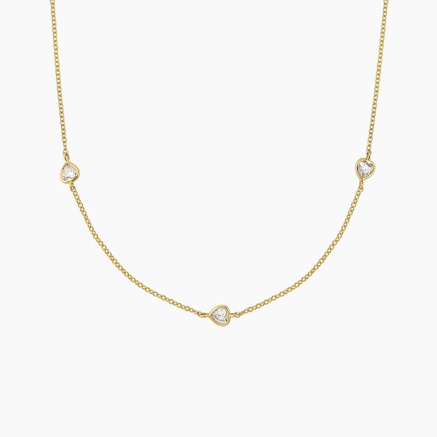 Bezel Heart Shaped Lab Diamond Station Necklace (1/2 ct. tw.)