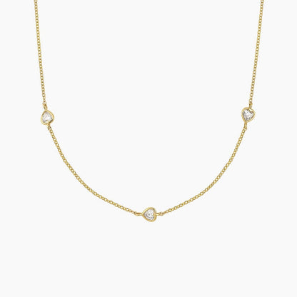 Bezel Heart Shaped Lab Diamond Station Necklace (1/2 ct. tw.)