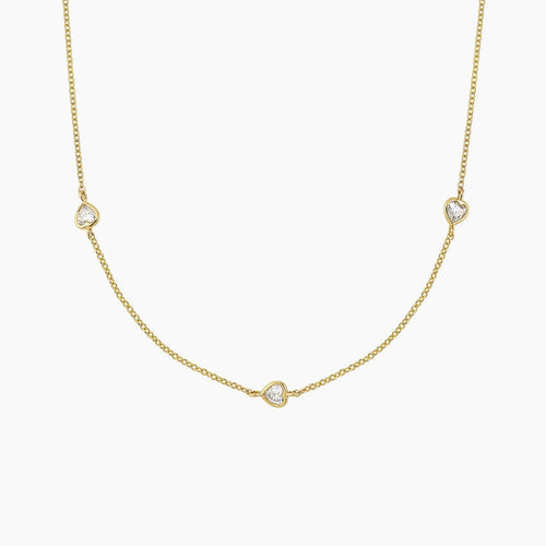 Bezel Heart Shaped Lab Diamond Station Necklace (1/2 ct. tw.)