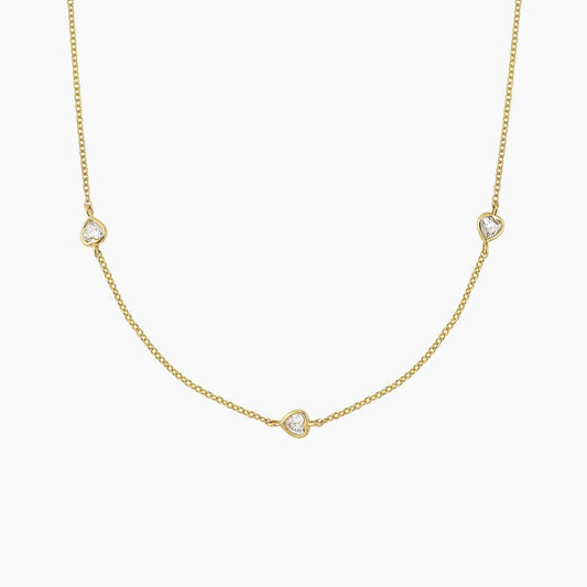 Bezel Heart Shaped Lab Diamond Station Necklace (1/2 ct. tw.)