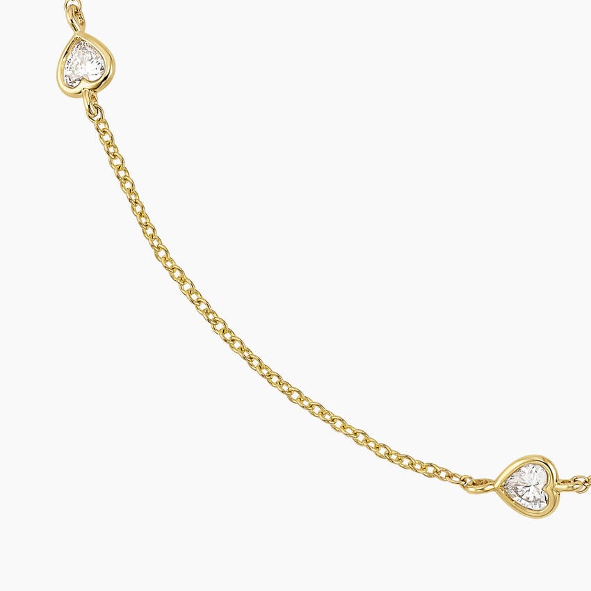 Bezel Heart Shaped Lab Diamond Station Necklace (1/2 ct. tw.)