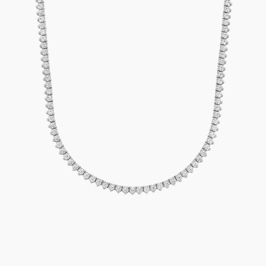 16 in. Perfect Three-Prong Lab Diamond Tennis Necklace (5 ct. tw.) in 18K White Gold