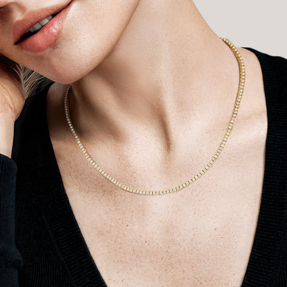 16 in. Perfect Four-Prong Lab Diamond Tennis Necklace (3 ct. tw.) in 14K White Gold