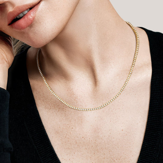 16 in. Perfect Four-Prong Lab Diamond Tennis Necklace (3 ct. tw.) in 14K White Gold