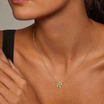 Plumeria Lab Diamond Necklace (1/8 ct. tw.)