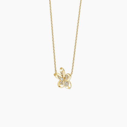 Plumeria Lab Diamond Cluster Necklace (1/8 ct. tw.)