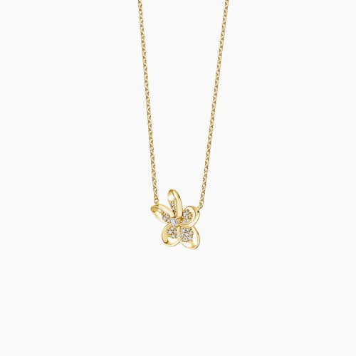Plumeria Lab Diamond Necklace (1/8 ct. tw.)