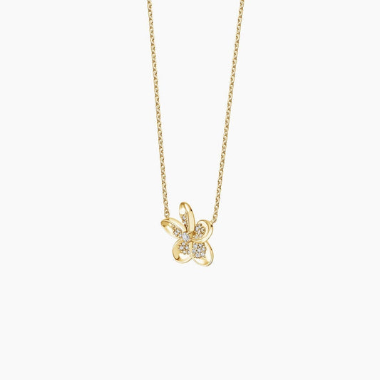 Plumeria Lab Diamond Necklace (1/8 ct. tw.)