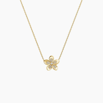 Plumeria Lab Diamond Necklace (1/8 ct. tw.)