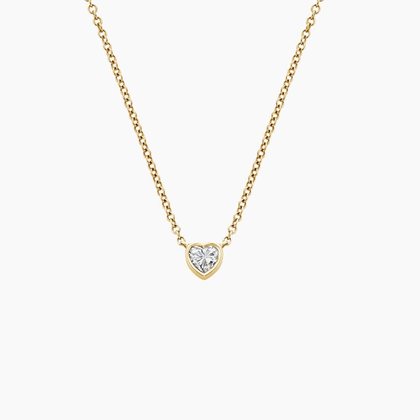 Heart Lab Diamond Bezel Solitaire Pendant (1/10 ct. tw.)