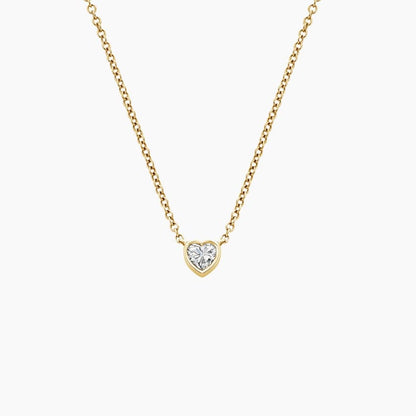 Heart Lab Diamond Bezel Solitaire Pendant (1/10 ct. tw.)